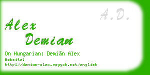 alex demian business card